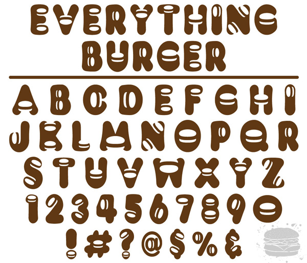 Who doesn't love cool fonts Here is the burger based font that I created 